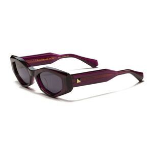 Valentino Sunglasses Cat Eye Full Rim, Crystal Purple Frame and Dark Grey AR